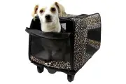 dbest products Pet Smart Cart, Medium, Leopard, Rolling Carrier with Wheels S...