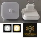Night Light With EU Plug Smart Motion Sensor LED Wall Plug Lamp Bedside Lamp F❤J