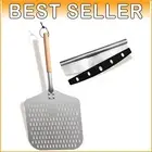 Durable Anodized Aluminum Pizza Paddle - 12 x 14 Inch with Easy Storage Handle