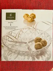 Gibson Home Jewelite Three Section Glass Relish Dish 8.75" New In Box
