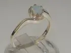 925 Sterling Silver Natural Opal Womens Solitaire Ring - Sizes 4 to 12
