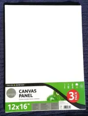 Daler-Rowney Simply Canvas Panel, 12x16 inches, 3 Pack - Artist Canvas for Oi...