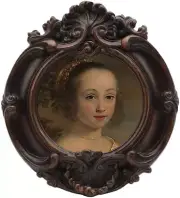 Small Vintage 3X3 round Picture Frame, Mini Antique Ornate Circle Photo Frame, T