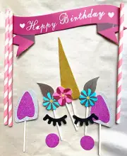 New Unicorn Cake Cupcake Topper Decoration Birthday Party Decor