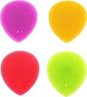 MERRYHAPY 4Pcs Silicone Facial Cleansing Brushes Hand Held Face Scrubbing Tools for Deep Cleaning Gentle Exfoliation Massage for Adults