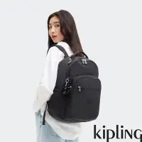 在飛比找Yahoo奇摩購物中心優惠-Kipling 曜岩黑品牌經典圓標機能手提後背包-SEOUL