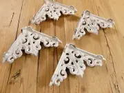 4 Antique Style Shelf Brace Wall Bracket Cast Iron Brackets SMALL White Corbel