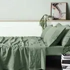 Vintage Design Homewares Linen Sage Green Sheet Set King Single
