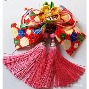 日式和風頭花 和服髮飾手工縐佈髮夾 日本和服 和服配件 NANA Studio💕