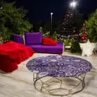 30" Purple Agate Stone Coffee Table Top Sofa Centerpiece Home Furniture Decors