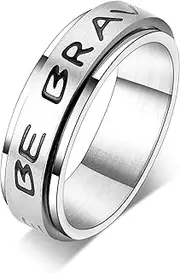 Fidget Rings for Anxiety Stainless Steel Spinner Ring for Women Men Spinner Band Ring for Anxiety Spin Rings Anti Stress Promise Inspirational Ring