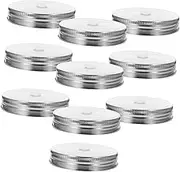 10Pcs Stainless Steel Jar Lids with Straw Hole Leakage Replacement Caps for Canning Jars for Cold Drinks and Jars