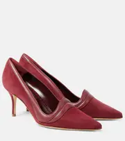 [Manolo Blahnik] Manolo Blahnik Ajarafa 70 suede and leather pumps AU 11 red
