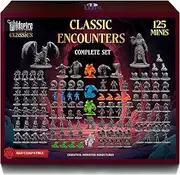 Classic Encounters - 125 Iconic DND Miniatures Bulk Monsters, Unpainted 28mm DND Minis, D&D Miniatures, Dungeons and Dragons Figures Mini, DND Figurines, Fantasy Tabletop D&D Accessories Assembled