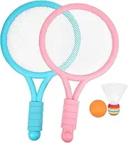 Mipcase 1 Set Badminton Racket Set Lightweight Rackets Shuttlecocks for Outdoor Play Comfortable Grip Skid Handle Sports Equipment for Ages Fun Family Activity