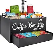 Guolich Coffee Cup and Condiment Station,Coffee and Tea Condiment Storage Organizer,Coffee Bar Accessories,Countertop Organizer,Tea and Coffee Pod Organizer.（2-Tiers）