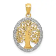 14k w/ Rhodium Tree of Life Pendant C4493