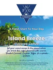 FNG Coffees-Island Breeze-DECAF- Ground or Whole Bean- 16 oz