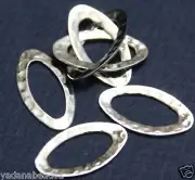 10 pcs of Silver Plated hammered oval link 12x22mm
