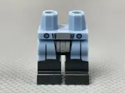 LEGO Sand Blue Minifigure Hips & Legs Black Boots Dark Bluish Gray Panel