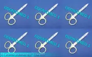6 CROWN Scissors Curved 4.5" Gold Plated Dental Surgical Instruments