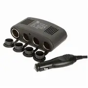 12VDC 1A 1.2m Lead Car Cigarette Lighter Socket 4-Way Splitter with USB Port