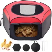 Brooder Box for Chick, Portable Baby Chicken Coop with Double Door and Zipper...