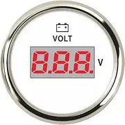 52 Mm Voltmeter 12 V for Car Motor Boat Yacht Marine Automobile Volt Gauge Voltage Meter Red Backlight Automotive Voltmeter(WS)