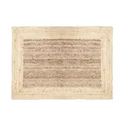 Maine & Crawford Jasmine 90x60cm Border Jute Rug Rectangle Floor Mat Natural