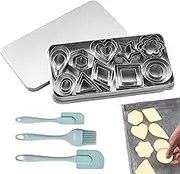 Cookie Shaper - 30X Donut Mold,Stainless Steel Pastry Maker Dessert Moulds Dishwasher Safe for Kitchen Home School Bakery Festival Birthday Holiday Gatherings Snack