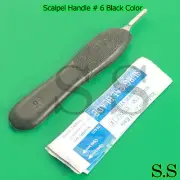 Scalpel Handle #6 with Black Color 10 Surgical Blade # 21 Dental Instruments