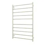 Radiant RTR04 Round Bar Heated Towel Rail - 750 x 1200mm - Brushed Satin - Stainless Steel- Bottom Left/Top Right Wiring