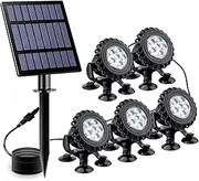 OGL 5 Heads Solar Outdoor Light RGB Pond Landscape Garden Fish Tank Pool Spotlight Underwater Aquarium Waterproof LED Multicolours