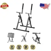 Folding Steel Amp Stand - 150 lb Capacity with Adjustable Height & Rubber Feet