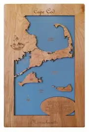 Cape Cod, MA - Laser Cut Wood Map | Wall Art | Made to Order