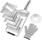 Vegetable Slicer Cheese Graters for Kitchen with Food Safety Holder for Mandolin Slicer, Multi-Purpose Slicer Vegetable Cutter Veggie Chopper Shredder Cabbage Food Grater Kitchen Gifts for Men Women