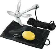 [weyleity] Kayak Anchor 3.5lbs/1.5kg Folding Anchor | Folding Grapnel Anchor with 12meters/39.37feet*6mm Rope Boat Anchor for Fishing Kayaks SUP Paddle Boards Canoes Jet Ski PWC Inflatable Small Boats