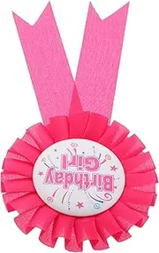 CHICAMPERA Birthday Party Supplies Birthday Badge Pin Celebration Ribbon Award Ribbon Party Decorations Supplies Tinplate Celebration Badge Rosette Button Pin Polyester Rosy