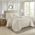 BEAUTIFUL XXXL ULTRA SOFT IVORY WHITE CREAM CHIC VINTAGE BEDSPREAD QUILT SET