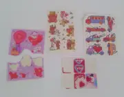 Vintage Sticker Sheets Lot of 4 Random Valentines 80s Hearts Vehicles Animals
