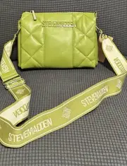 NWT Steve Madden Piero 2 Going Green Crossbody Purse Bag Quilted Soft