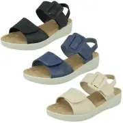 Ladies Eaze Low Wedge Mule Sandal with Chunky Hook And Loop Strap - F1R2080