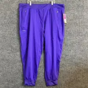 Healing Hands Womens Purple Label Knit Jogger Scrub Pants Size 2X Purple Medical