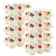 6 Count Cupcake Containers 30 Pack Cupcake Holders Clear Plastic Stackable Cu...
