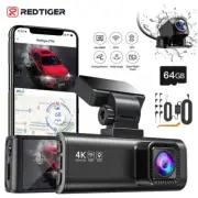 REDTIGER Dash Cam Dual Dash Camera 4K Front and Rear Free Hardwire Kit