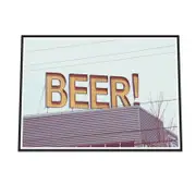 Galrie Vintage Beer Sign Fine Art Photography Print, Black Frame, A0 84 x 119cm (33 x 47inch)