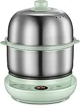 BEAR Electric Food Steamer, 2-Tier Egg Cooker with Steaming & Frying, Stainless Steel Vegetable Steamer for Cooking, Anti-dry Burn Protection, 9.5H Preset, 360W