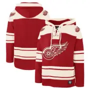 Men's '47 Red Detroit Red Wings Big & Tall Superior Lacer Pullover Hoodie