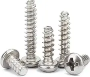 200pcs Phillips Round Slef Tapping Screws M1 M1.2 M1.4 M1.7 M2 M2.3 M2.6 Size Thread Attack Cross Male Flat End Screw Fasteners(200 PCS- 4mm,M1)