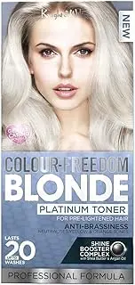 Knight & Wilson Colour-Freedom Platinum Blonde Toner, Permanent Ice Cool Hair Dye Tint, Anti Brassiness, Neutralises Yellow & Brassy Tones, for Naturally Light, Bleached or Coloured Hair (50ml)